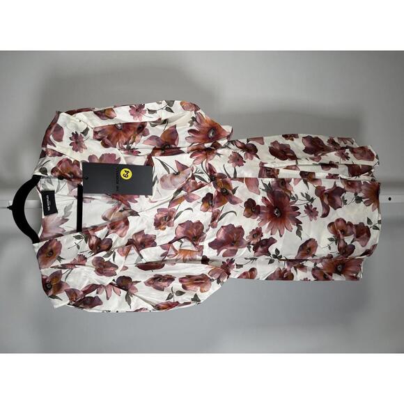 The Kooples Pastel Daisy Satin Dress Viscose Silk Blend US Small $418 MSRP NWT - Picture 4 of 11